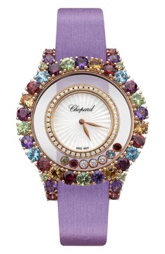 Женские часы rose gold happy circle multi-color CHOPARD бесцветного цвета, арт. 209430-5801 | Фото 1 (Механизм: Кварц; Материал корпуса: Розовое золото; Цвет циферблата: Перламутровый)
