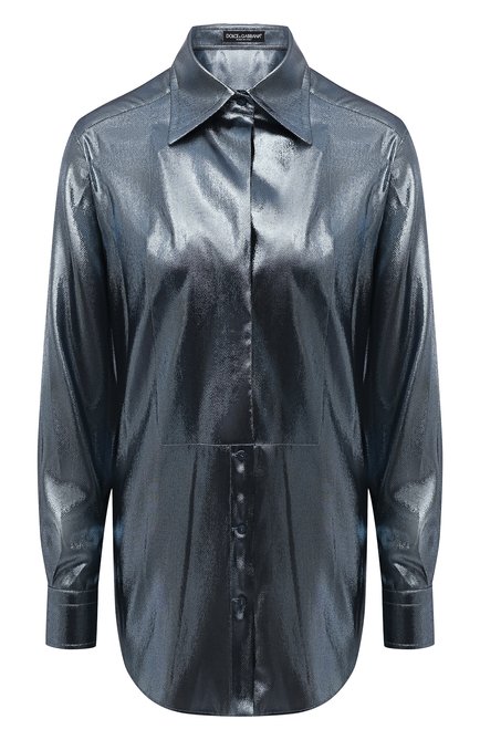 Женская рубашка DOLCE & GABBANA с�еребряного цвета по цене 120500 руб., арт. F5P07T/FJM9U | Фото 1