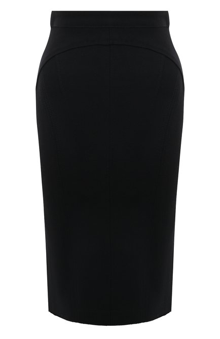 Женская шерстяная юбка N21 черного цвета, арт. C051 | Фото 1 (Длина Ж (юбки, платья, шорты): Миди; Материал сплава: Проставлено; Драгоценные камни: Проставлено; Материал внешний: Шерсть)