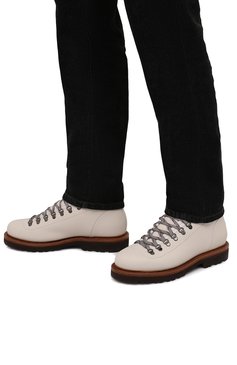 Мужские кожаные ботинки BRUNELLO CUCINELLI кремвого цвета, арт. MZUFNMS890/D0UBLE REM0VABLE INS0LE | Фото 3 (Материал утеплителя: Натуральный мех; Мужское Кросс-КТ: Хайкеры-обувь, Ботинки-обувь, зимние ботинки; Региональные ограничения белый список (Axapta Mercury): RU; Подошва: Плоская)
