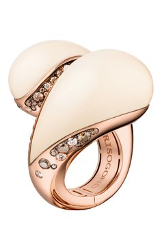 Женские кольцо DE GRISOGONO бесцветного цвета, арт. 54801/10 | Фото 1 (Драгоценные камни: Бриллианты; Материал сплава: Розовое золото)