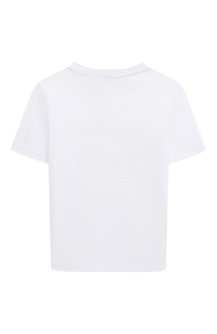 Детская хлопковая футболка BURBERRY белого цвета, арт. 8051431 | Фото 2 (Рукава: Короткие; Материал внешний: Хлопок; Мальчики Кросс-КТ: Футболка-одежда; Мальчики-школьная форма: Футболки)