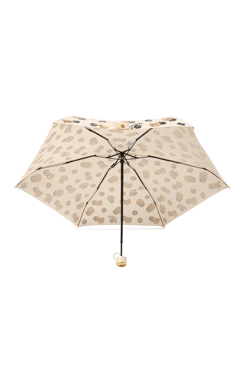Женский складной зонт MOSCHINO кремвого цвета, арт. 8202-SUPERMINI | Фото 3 (Материал: Текстиль, Синтетический материал, Металл)