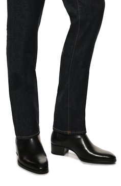 Мужские кожаные челси wyatt SAINT LAURENT черного цвета, арт. 634194/1YL00 | Фото 3 (Материал внутренний: Натуральная кожа; Материал утеплителя: Без утеплителя; Мужское Кросс-КТ: Казаки-обувь, Сапоги-обувь, Челси-обувь; Подошва: Плоская)