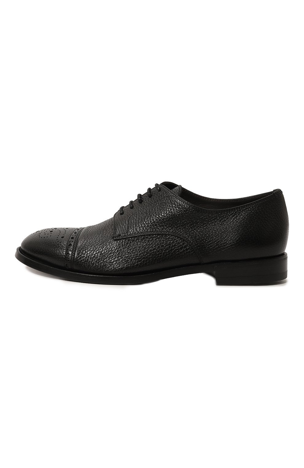 Мужские кожаные дерби H`D`S`N BARACCO черного цвета, арт. 71201.C.2* | Фото 4 (Мужское Кросс-КТ: Броги-обувь; Материал внутренний: Натуральная кожа; Стили: Классический)