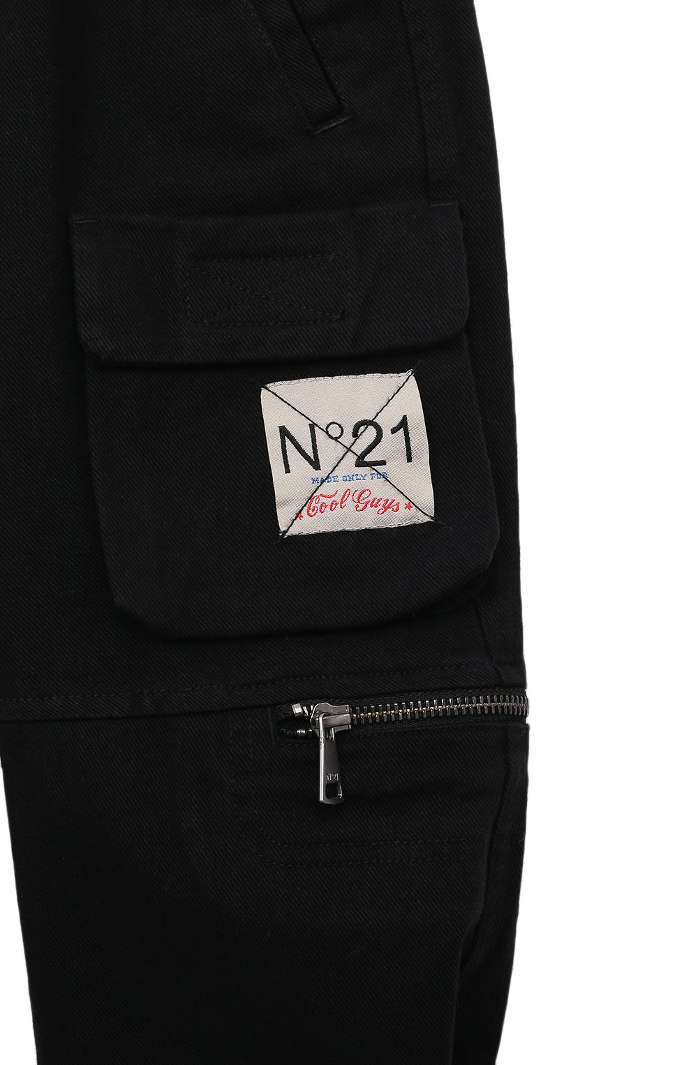 Детские хлопковые брюки N21 черного цвета, арт. N21763/N0313 | Фото 3 (Случай: Повседневный; Материал сплава: Проставлено; Нос: Не проставлено; Материал внешний: Хлопок)