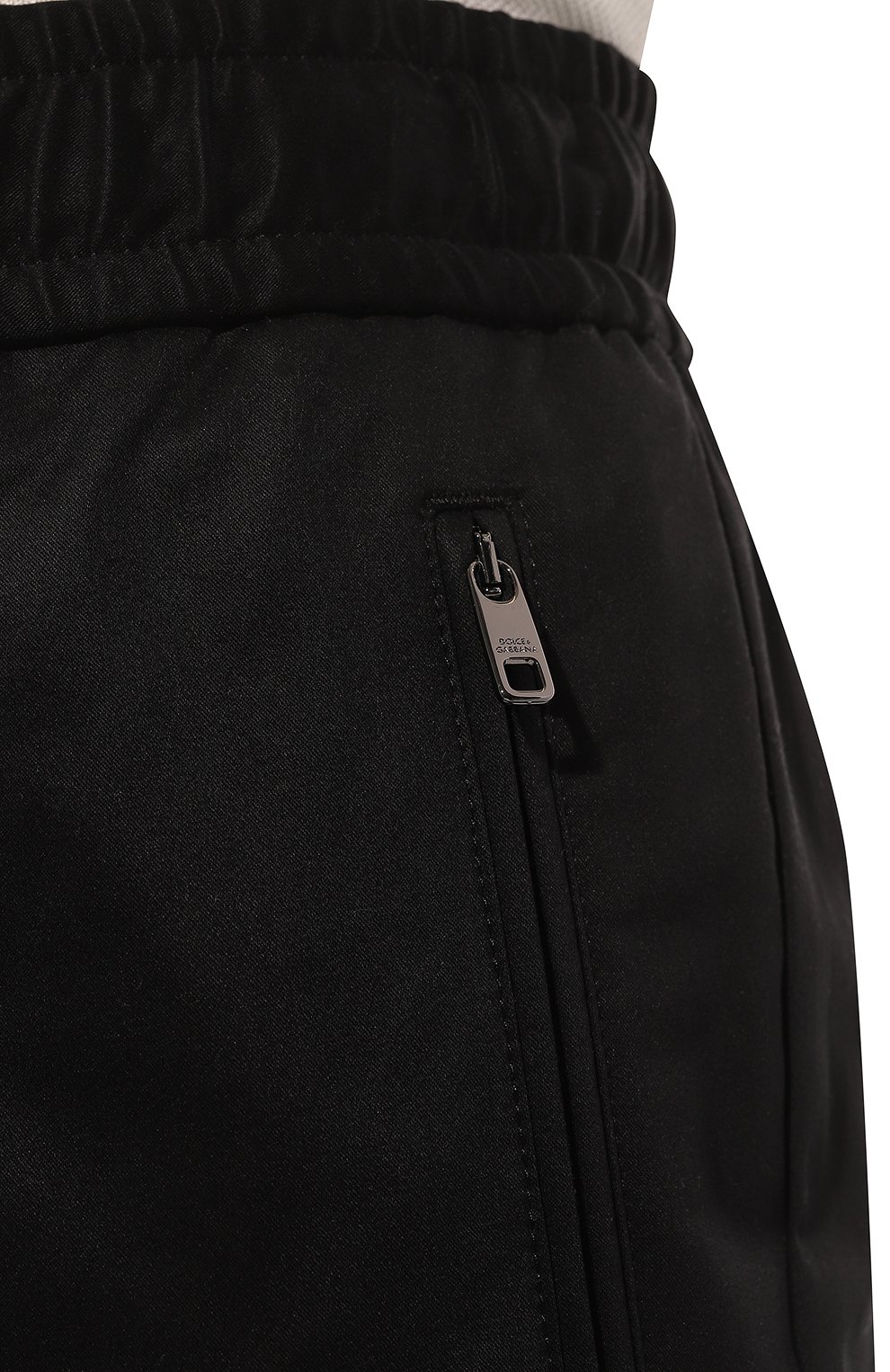 Мужские хлопковые брюки DOLCE & GABBANA черного цвета, арт. GYACET/FUFKF | Фото 5 (Длина (брюки, джинсы): Стандартные; Случай: Повседневный; Материал сплава: Проставлено; Мат ериал внешний: Хлопок; Драгоценные камни: Проставлено; Стили: Кэжуэл)