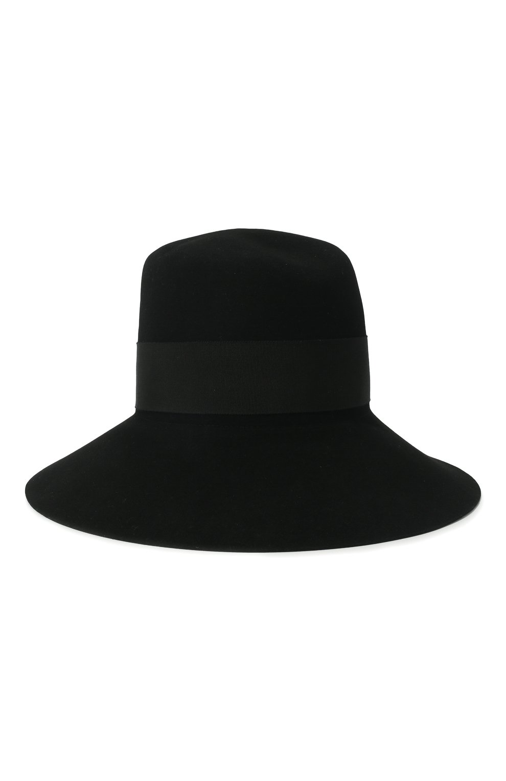 Фетровая шляпа с лентой Saint Laurent черного цвета