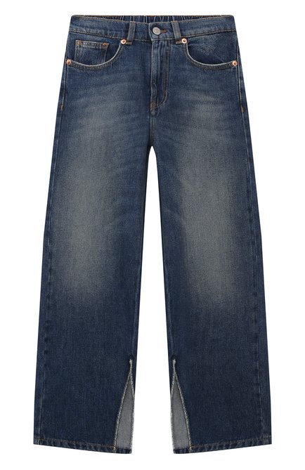 Детские джинсы MM6 синего цвета, арт. M60452/MM02I | Фото 1 (Материал внешний: Хлопок; Материал сплава: Проставлено; Нос: Не проставлено)