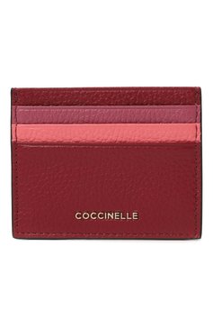 Женский кожаный футляр для кредитных карт COCCINELLE бордового цвета, арт. E2 M10 12 95 01 | Фото 1 (Материал: Натуральная кожа; Материал сплава: Проставлено; Нос: Не проставлено)