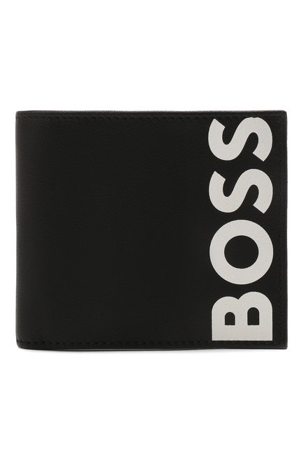 Мужской кожаное портмоне BOSS черного цвета, арт. 50470793 | Фото 1 (Материал: Натуральная кожа)