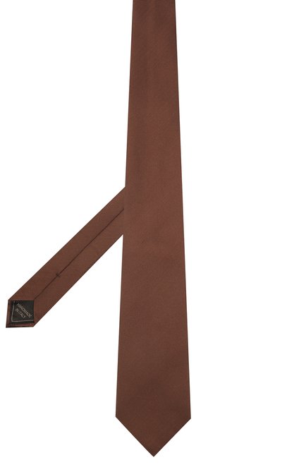 Мужской шелковый галстук BRIONI коричневого цвета, арт. 062I00/08435 | Фото 2 (Материал: Текстиль, Шелк; Принт: Без принта; Региональные ограничения белый список (Axapta Mercury): RU)