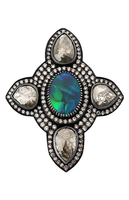 Женские кольцо SUTRA JEWELS бесцветного цвета, арт. SJR160 | Фото 2 (Материал сплава: Белое золото; Драгоценные камни: Другие, Бриллианты)