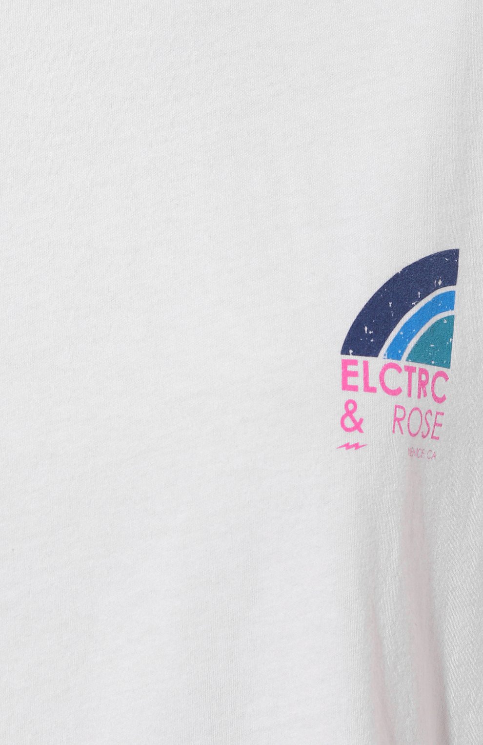 Женская хлопковая футболка ELECTRIC&ROSE белого цвета, арт. LFTP72-LIQ | Фото 5 (Рукава: Короткие; Длина (для топов): Стандартные; Принт: С принтом; Материал сплава: Проставлено; Материал внешний: Хлопок; Женское Кросс-КТ: Футболка-одежда; Драгоценные камни: Проставлено)