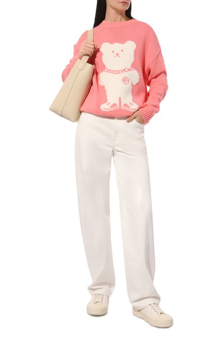 Женский свитер ACUPUNCTURE розового цвета, арт. AAU434603723 | Фото 2 (Материал внешний: Синтетический материал; Драгоценные камни: Проставлено; Длина (для топов): Стандартные; Рукава: Длинные; Материал сплава: Проставлено)