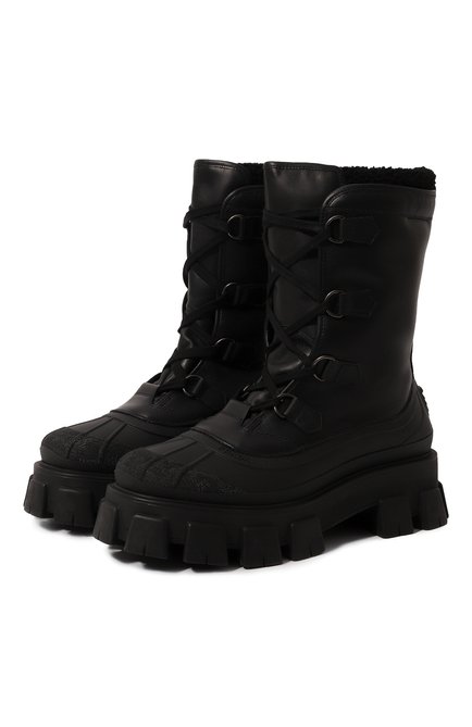 Мужские кожаные сапоги PRADA черного цвета по цене 160000 руб., арт. 2UE014-3A6N-F0002-A000 | Фото 1