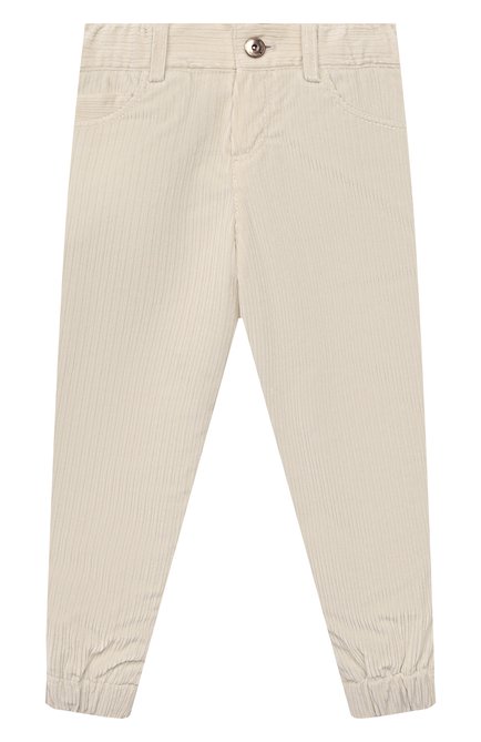 Детские хлопковые брюки BRUNELLO CUCINELLI белого цвета по цене 74900 руб., арт. BB022P049A | Фото 1