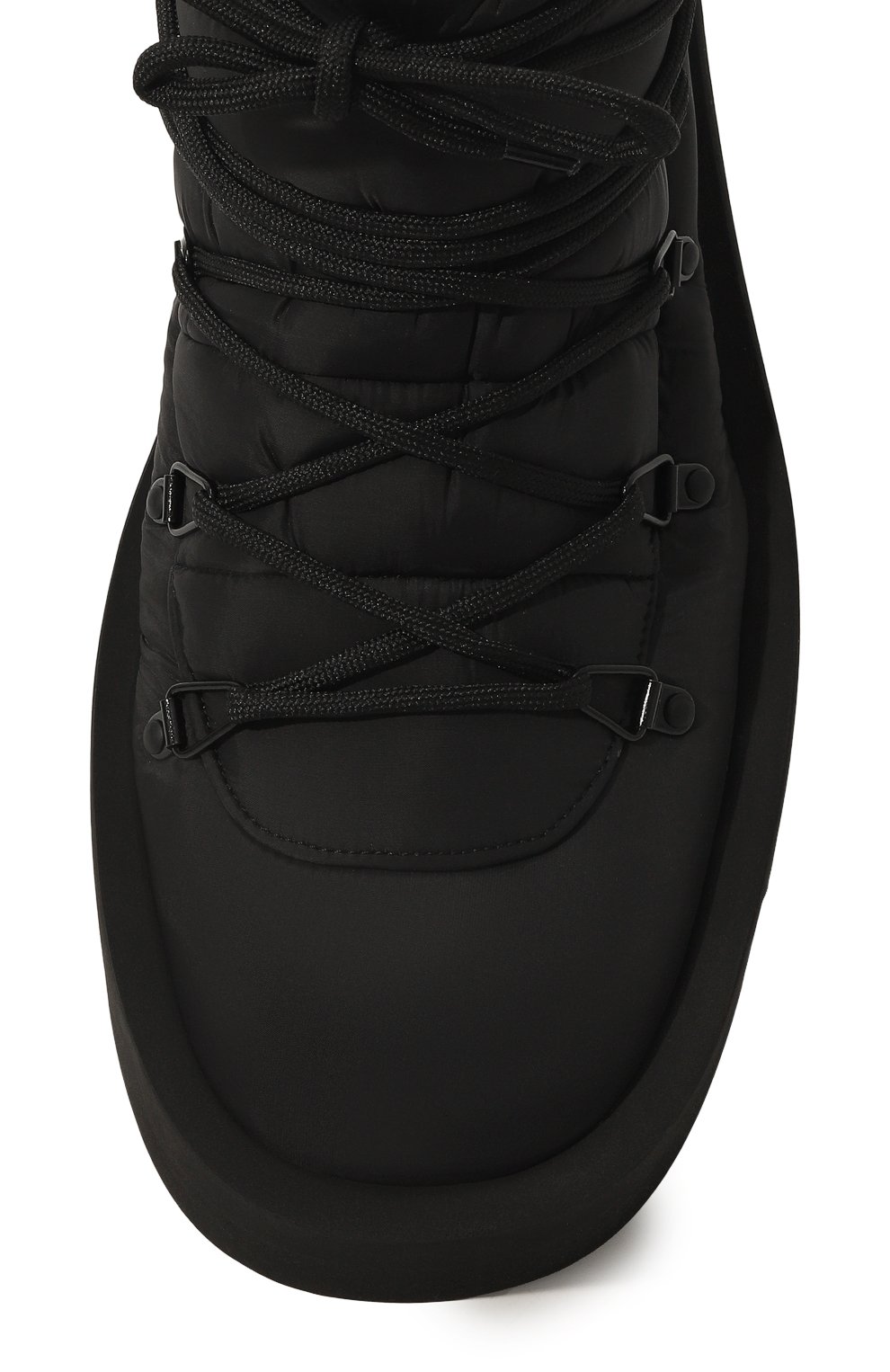 Мужские текстильные ботинки JW ANDERSON черного цвета, арт. ANM39506A/16090 | Фото 6 (Материал внешний: Текстиль; Каблук высота: Высокий; Мужское Кросс-КТ: Хайкеры-обувь, Ботинки-обувь; Материал сплава: Проставлено; Материал утеплителя: Без утеплителя; Подошва: Массивная; Драгоценные камни: Проставлено)