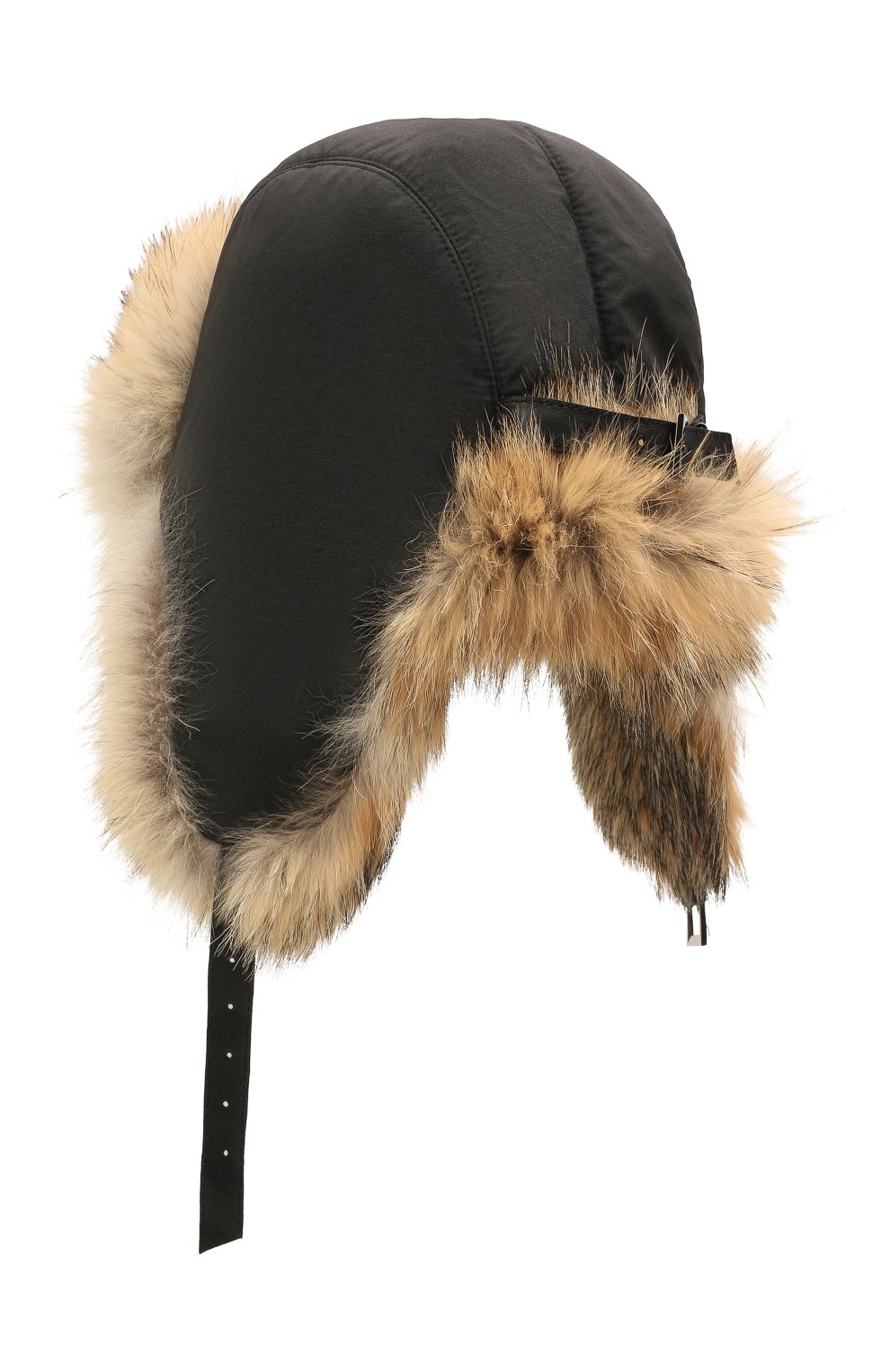 Мужская шапка-ушанка из меха койота FURLAND бежевого цвета, арт. 0056413010002200008 | Фото 2 (Материал: Текстиль, Натуральный мех)