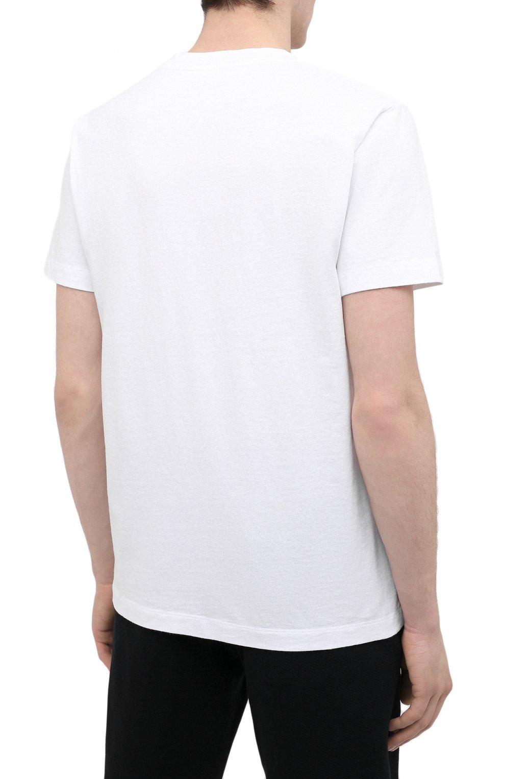 Мужская хлопковая футболка OFF-WHITE белого цвета, арт. 0MAA027R21JER001 | Фото 4 (Рукава: Короткие; Длина (для топов): Стандартные; Стили: Гранж; Принт: С принтом; Мужское Кросс-КТ: Футболка-одежда; Материал внешний: Хлопок)