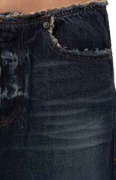 Женская джинсовая юбка DIESEL синего цвета, арт. A11399/09G92 | Фото 5 (Кросс-КТ: Деним; Стили: Гранж;  Женское Кросс-КТ: Юбка-одежда; Материал сплава: Проставлено; Материал внешний: Хлопок, Деним; Длина Ж (юбки, платья, шорты): Макси; Драгоценные камни: Проставлено)