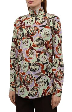 Женская хлопковая блузка DRIES VAN NOTEN разноцветного цвета, арт. 212-030777-3076 | Фото 3 (Рукава: Длинные; Длина (для топов): Стандартные; Принт: С принтом; Материал внешний: Хлопок; Стили: Романтичный; Женское Кросс-КТ: Блуза-одежда)