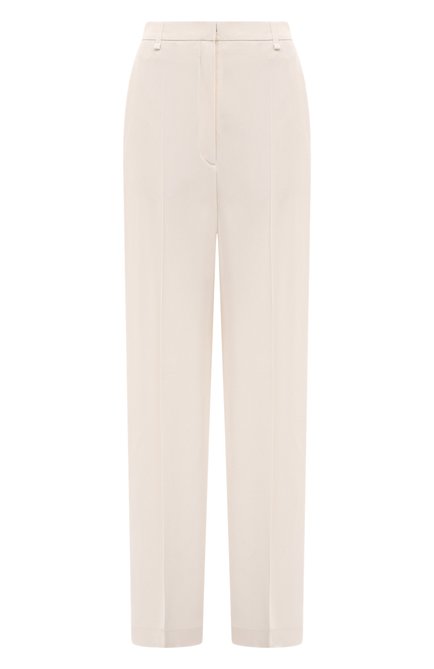 Женские брюки BOSS белого цвета, арт. 50510115 | Фото 1 (Драгоценные камни: Проставлено; Материал сплава: Проставлено; Длина (брюки, джинсы): Стандартные; Материал внешний: Синтетический материа�л)