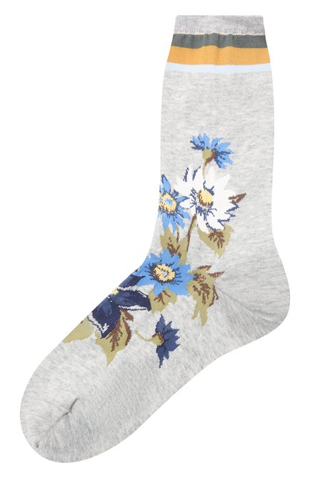 Женские хлопковые носки ANTIPAST серого цвета, арт. AM-600C | Фото 1 (Материал внешний: Хлопок, Синтетический материал)