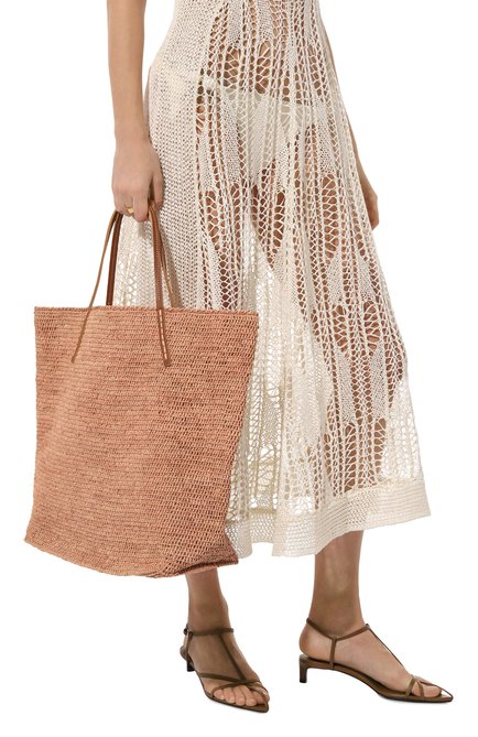 Женская сумка-шопер beby SANS-ARCIDET светло-розового цвета, арт. BEBY BAG MA-C S24 L | Фото 2 (Материал сплава: Проставлено; Драгоценные камни: Проставлено; Материал: Растительное волокно; Размер: large)