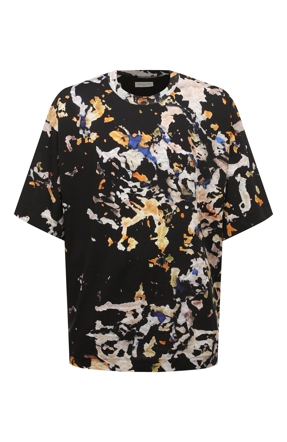 Мужская разноцветная хлопковая футболка DRIES VAN NOTEN купить в ...