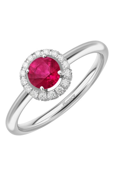 Женские кольцо MERCURY бесцветного цвета, арт. MR22378WDR | Фото 1 (Материал сплава: Белое золото; Драгоценные камни: Рубины)