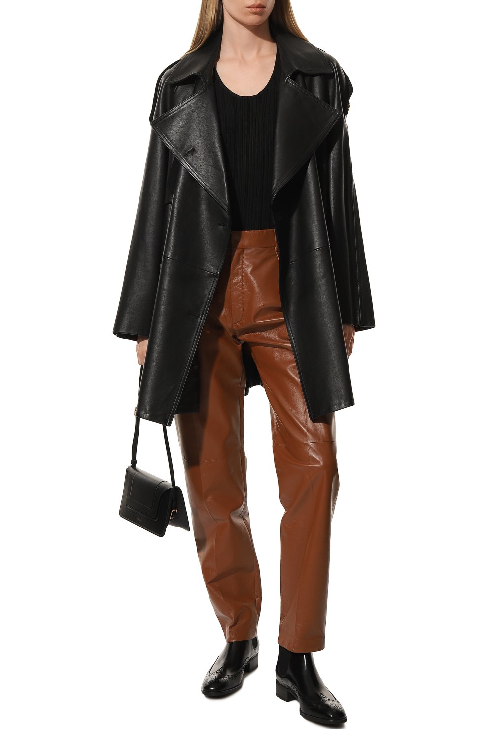 Женские кожаные ботинки SANTONI черного цвета, арт. WTED59585SM0BLESN01 | Фото 2 (Каблук высота: Низкий; Материал внутренний: Натуральная кожа; Женское Кросс-КТ: Челси-ботинки; Подошва: Плоская)
