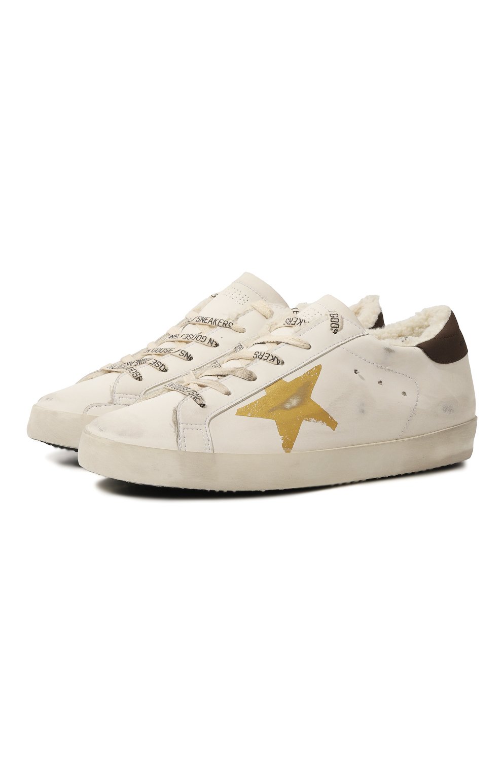 Golden goose white & gold hot sale superstar sneakers