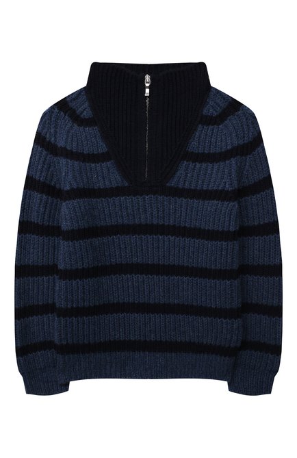 Детский кашемировый свитер LORO PIANA синего цвета по цене 87500 руб., арт. FAL7512 | Фото 1