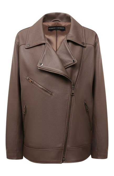 Женская кожаная куртка MASLOV коричневого цвета по цене 0 руб., арт. SMW99 | Фото 1