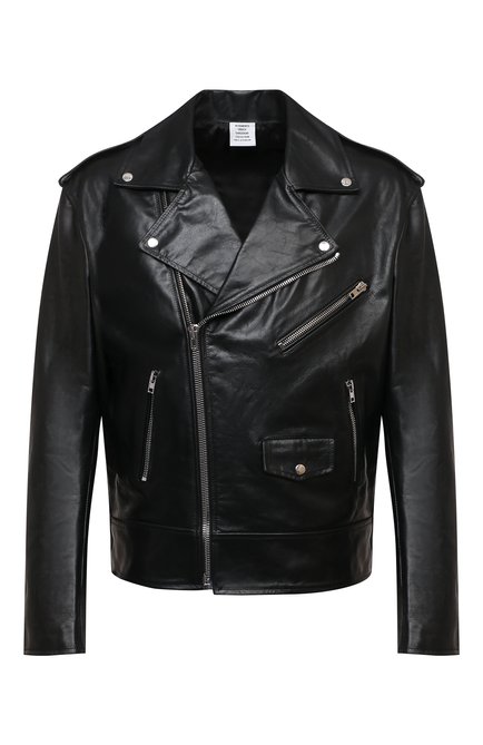 Мужская кожаная куртка VETEMENTS черного цвета по цене 410500 руб., арт. UE51JA800WL 2470/M | Фото 1