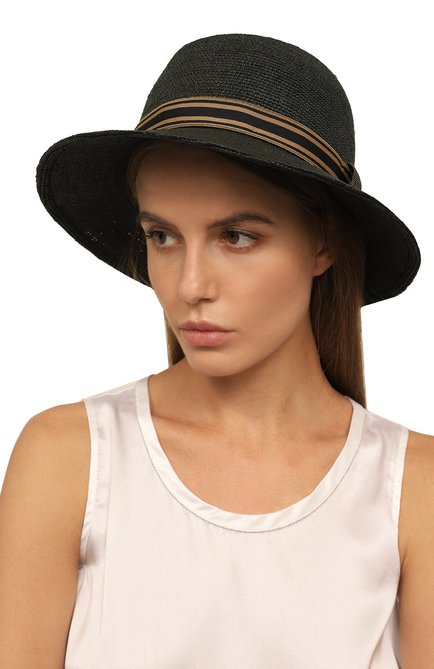 Женская шляпа BRUNELLO CUCINELLI черного цвета, арт. MCAP9B1061 | Фото 2 (Материал: Растительное волокно)