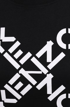 Женская хлопковая футболка kenzo sport KENZO черного цвета, арт. FB52TS8504SJ | Фото 5 (Рукава: Ко роткие; Длина (для топов): Стандартные; Принт: С принтом; Материал внешний: Хлопок; Женское Кросс-КТ: Футболка-одежда; Стили: Кэжуэл)