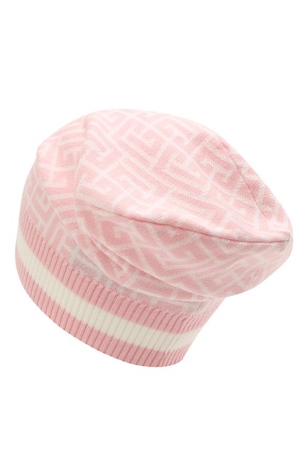 Женская шерстяная шапка BALMAIN светло-розового цвета, арт. WF1XC000/K297 | Фото 2 (Материал: Шерсть, Текстиль)