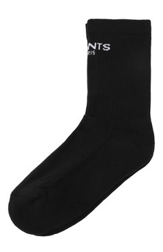 Мужские хлопковые носки VTMNTS черного цвета, арт. VL18S0200B | Фото 1 (Кросс-КТ: бельё; Материал сплава: Проставлено; Нос: Не проставлено; Материал внешний: Хлопок)