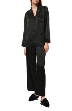 Женская шелковая пижама LUNA DI SETA черного цвета, арт. VLST08007 | Фото 2 (Материал внешний: Шелк)
