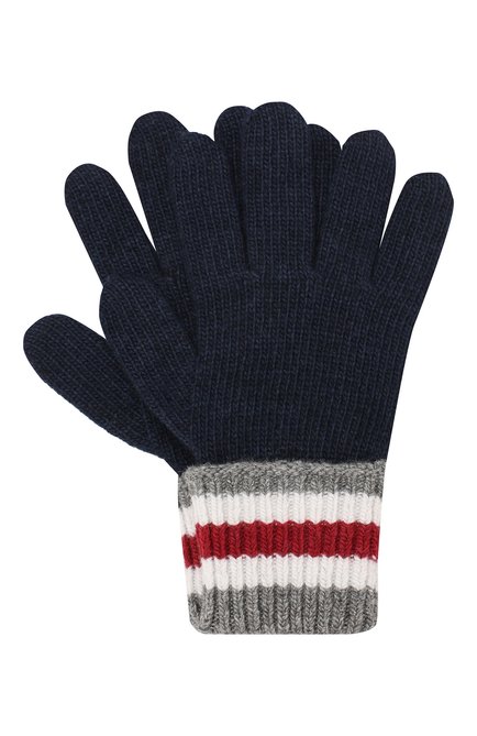 Детские перчатки DOLCE & GABBANA темно-синего цвета, арт. LBKA22/JAMC8 | Фото 1 (Статус проверки: Проверена категория; Материал: Шерсть, Текстиль)