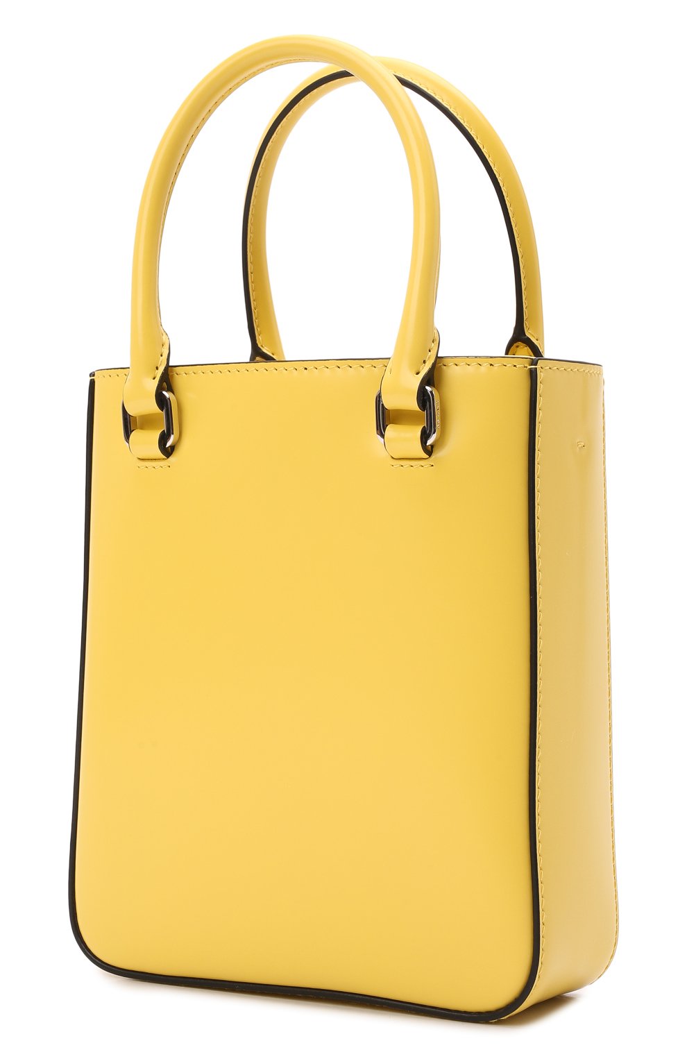 Женский сумка-тоут PRADA желтого цвета, арт. 1BA331-ZO6-F0ZNZ-OOO | Фото 2 (Сумки-технические: Сумки-шопперы; Материал: Натуральная кожа; Размер: mini; Ремень/цепочка: На ремешке)