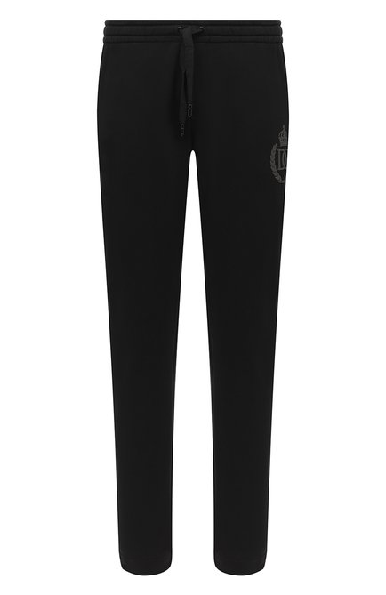 Мужские хлопковые брюки DOLCE & GABBANA черного цвета, арт. GWL2AZ/G7WTE | Фото 1 (Материал внешний: Хлопок; Длина (брюки, джинсы): Стандартные; Случай: Повседневный; Стили: Спорт-шик; Региональные ограничения белый список (Axapta Mercury): RU)