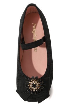 Детские туфли PRETTY BALLERINAS черного цвета, арт. 50544 | Фото 4 (Материал внешний: Текстиль)