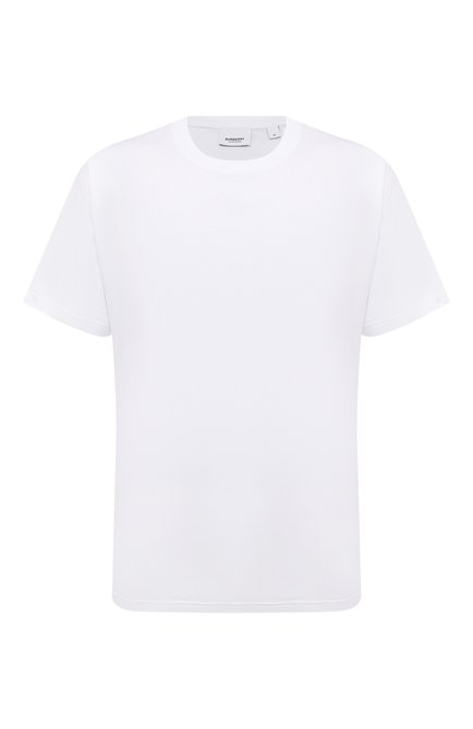 Мужская хлопковая футболка BURBERRY белого цвета по цене 48650 руб., арт. 8045545 | Фото 1