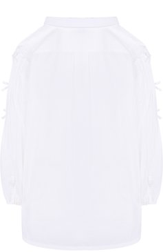 Детское хлопковая блуза прямого кроя с бантами BURBERRY белого цвета, арт. 4063132 | Фото 2 (Рукава: Длинные; Случай: Повседневный; Материал внешний: Хлопок; Статус проверки: Проверено, Проверена категория)