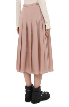 Женская юбка MONCLER розового цвета, арт. F2-093-2D712-00-C0068 | Фото 4 (Женское Кросс-КТ: юбка-плиссе, Юбка-одежда; Материал внешний: Синтетический материал; Стили: Спорт-шик; Длина Ж (юбки, платья, шорты): Миди)