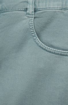 Детские джинсы BRUNELLO CUCINELLI бирюзового цвета, арт. BA080P490C | Фото 3 (Материал внешний: Хлопок, Лиоцелл, Растительное волокно)