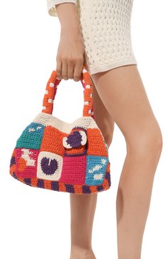 Женская сумка abbie colori NANNACAY разноцветного цвета, арт. 1560_238 | Фото 2 (Сумки-технические: Сумки top-handle; Размер: medium; Материал сплава: Проставлено; Материал: Текстиль; Драгоценные камни: Проставлено)